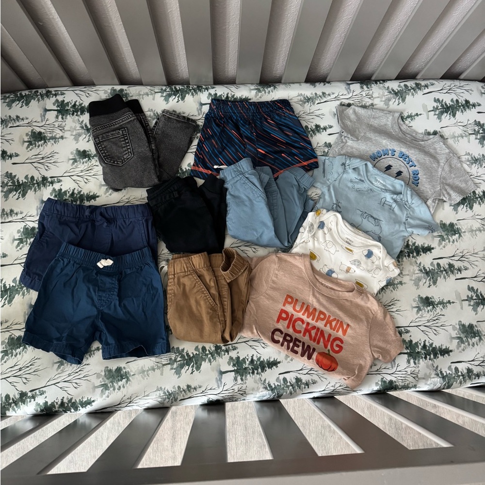 Baby Boy Clothing Bundle Pants, Shorts, Tees, and More Sz 12 Months